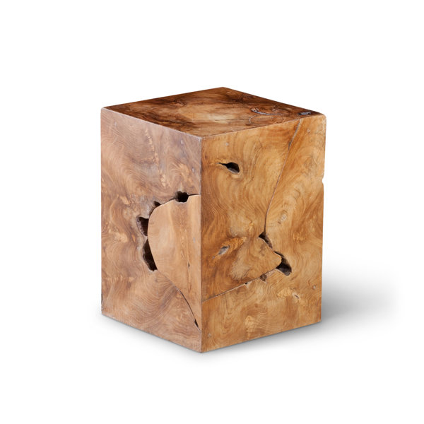 Wood best sale cube stool